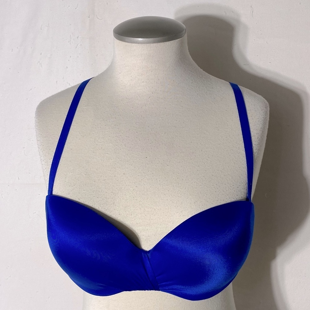 La Senza Blue Satin Body Kiss Bra 36C